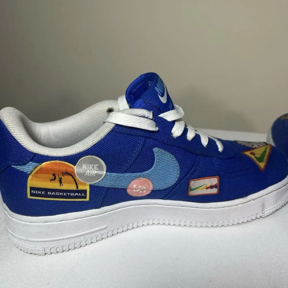 Rare Nike Air Force 1 Patched Up LA Blue Sneakers‎ Size 5Y Anniversary Edition
